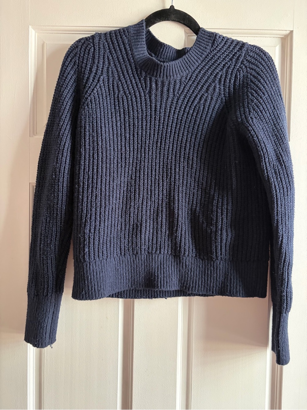 Banana Republic Navy Ribbed Crewneck Sweater